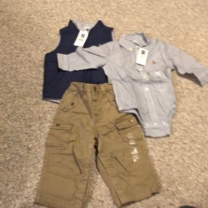 Gap Boys 3 pc outfit: vest, pants, shirt onesie